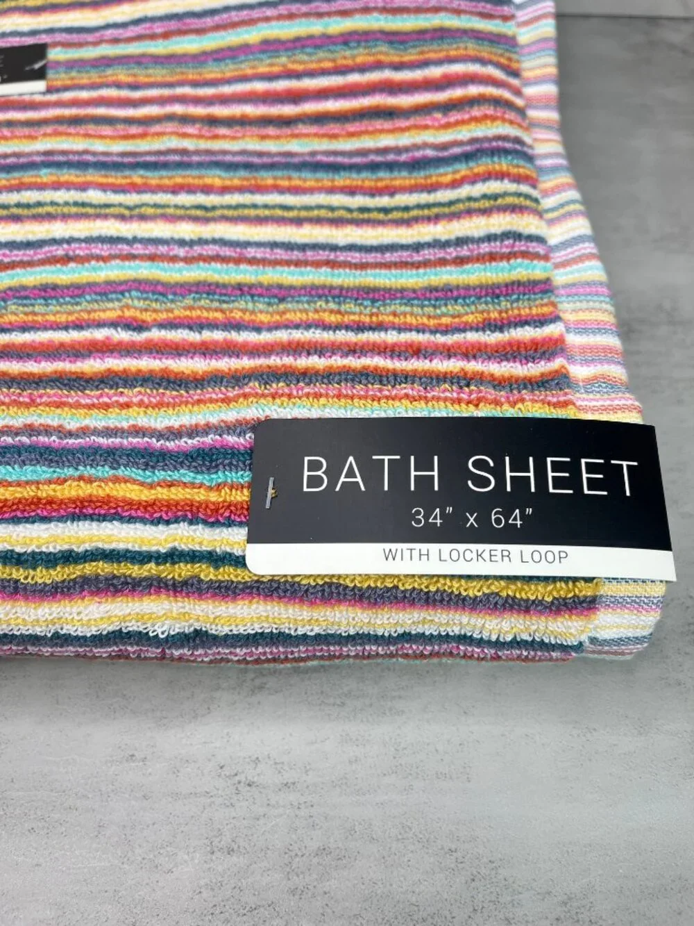 Rachel Zoe Oversized Bath Sheet Rainbow Stripes